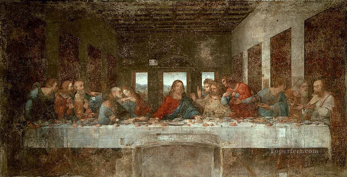 La Cène pré Léonard de Vinci Religieuse Christianisme Peintures à l'huile